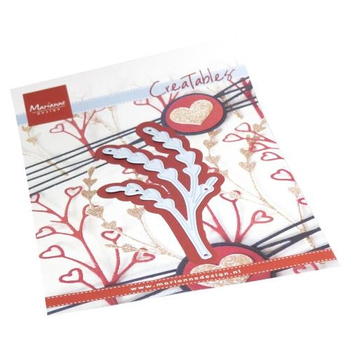 Větvička se srdíčky - vyřezávací kovová šablona Creatables (1ks)