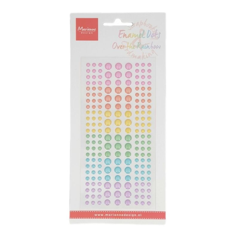 Enamelové samolepicí tečky (198ks) duhové