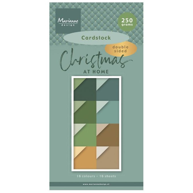 Sada oboustranných papírů 15x30cm Christmas at home (16ks)