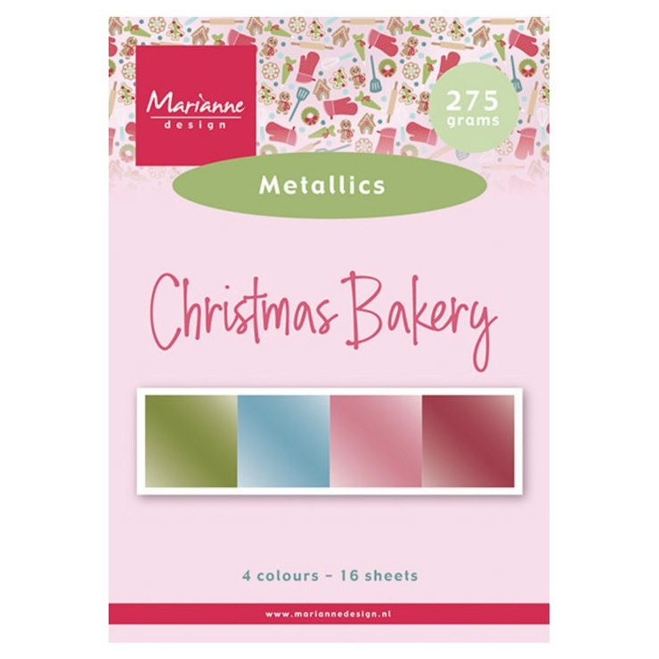 Sada jednostranných metalických papírů A5 Christmas Bakery