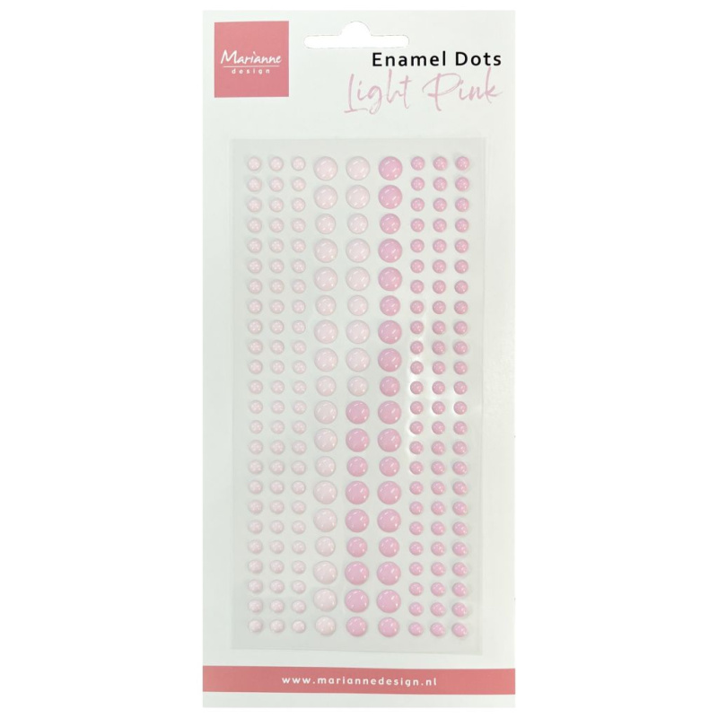 Enamelové samolepicí tečky (198ks) světle růžové