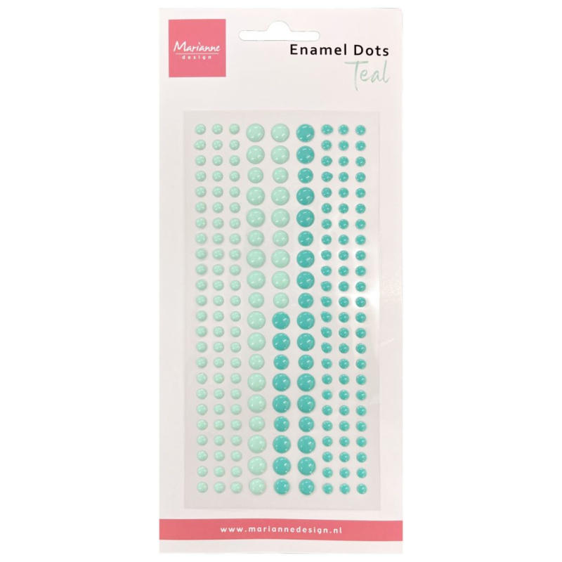 Enamelové samolepicí tečky (198ks) modrozelené