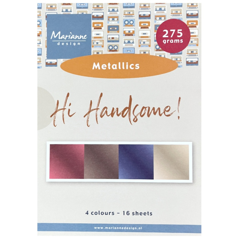 Sada jednostranných metalických papírů A5 Hi Handsome!
