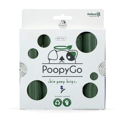 Vodítka, obojky a postroje pro psy - PoopyGo Eco friendly 120 pcs (8x15 bags) Lavender scented