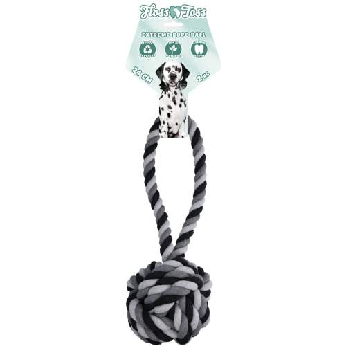 Hračka pro psy - Floss Toss Natural Dental Ropes Floss Toss Dental Rope Exteme Tug and Ball - 60 cm