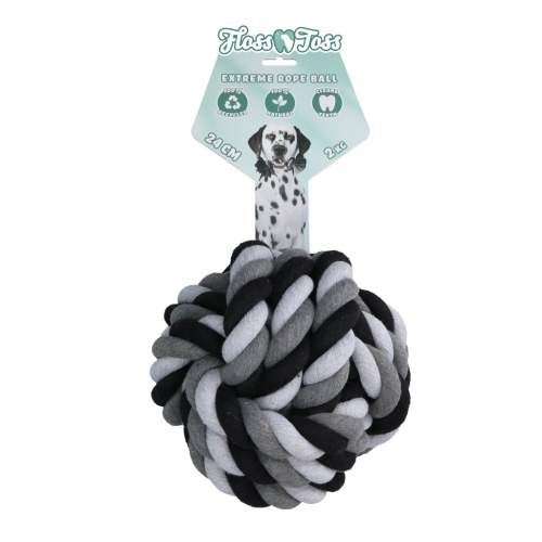 Hračka pro psy - Floss Toss Natural Dental Ropes Floss Toss Dental Rope Exteme Ball - 24 cm