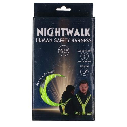 Vodítka, obojky a postroje pro psy - Nightwalk Human Safety Harness Yellow
