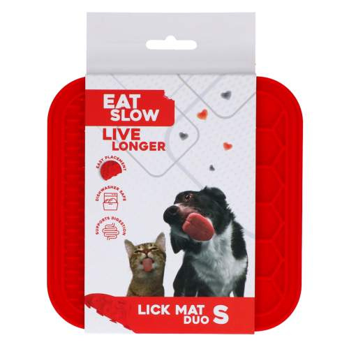 Hračka pro psy - Eat Slow Live Longer Lick Mat Duo S Red