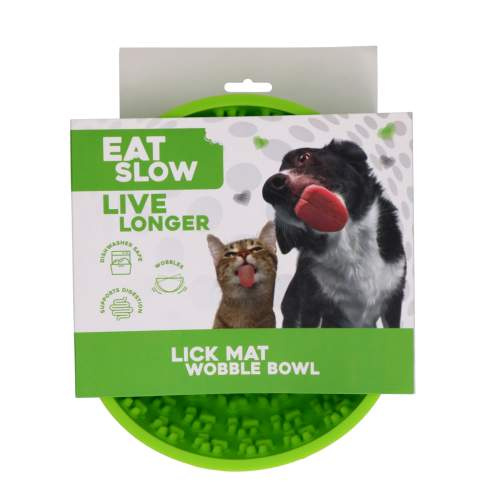 Hračka pro psy - Eat Slow Live Longer Lick Mat Wobble Bowl Green