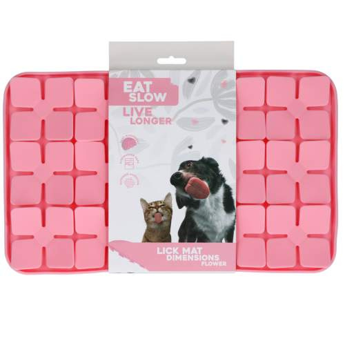 Hračka pro psy - Eat Slow Live Longer Lick Mat Dimensions Flower Pink