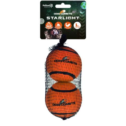 Hračka pro psy - Dog Comets Starlight Tennis Ball L Orange (2-pack)
