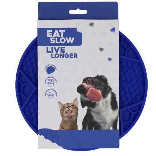 Hračka pro psy - Eat Slow Live Longer Lick Mat Soccer Ball Blue