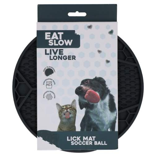Hračka pro psy - Eat Slow Live Longer Lick Mat Soccer Ball Grey