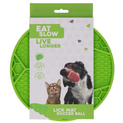 Hračka pro psy - Eat Slow Live Longer Lick Mat Soccer Ball Green