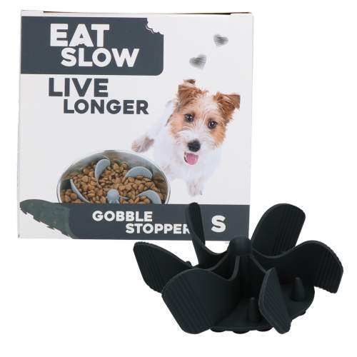 Misky, fontány & láhve pro psy - Eat Slow Live Longer Gobble Stopper Grey S