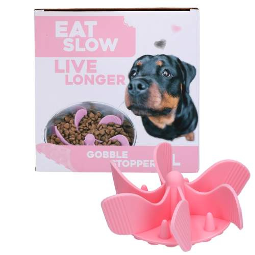 Misky, fontány & láhve pro psy - Eat Slow Live Longer Gobble Stopper Pink L