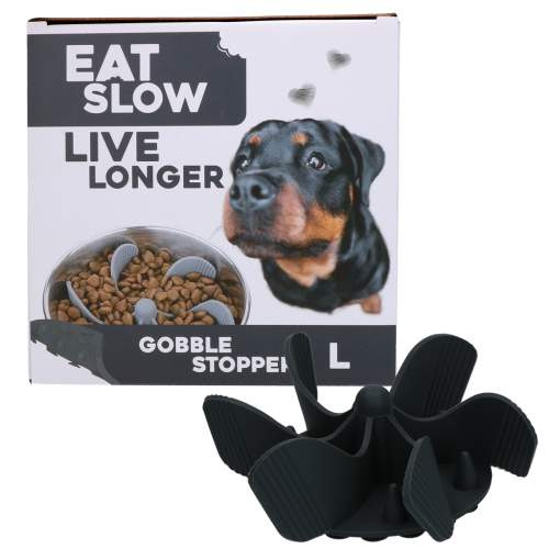 Misky, fontány & láhve pro psy - Eat Slow Live Longer Gobble Stopper Grey L