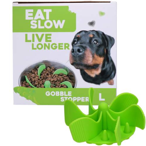 Misky, fontány & láhve pro psy - Eat Slow Live Longer Gobble Stopper Green L