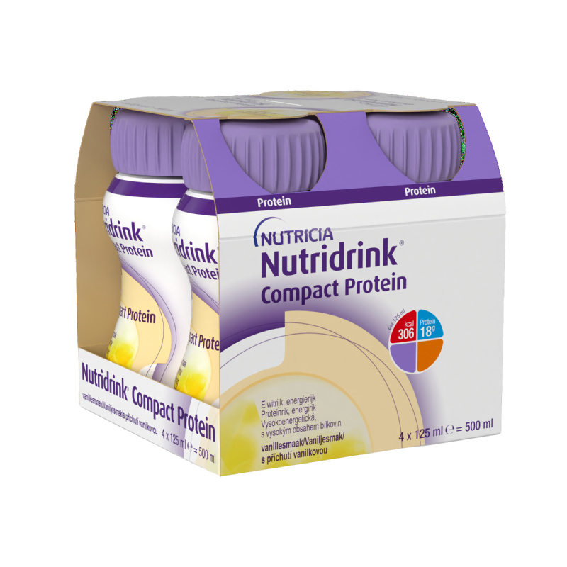 NUTRIDRINK COMPACT PROTEIN S PŘÍCHUTÍ VANILKOVOU perorální roztok 4X125ML