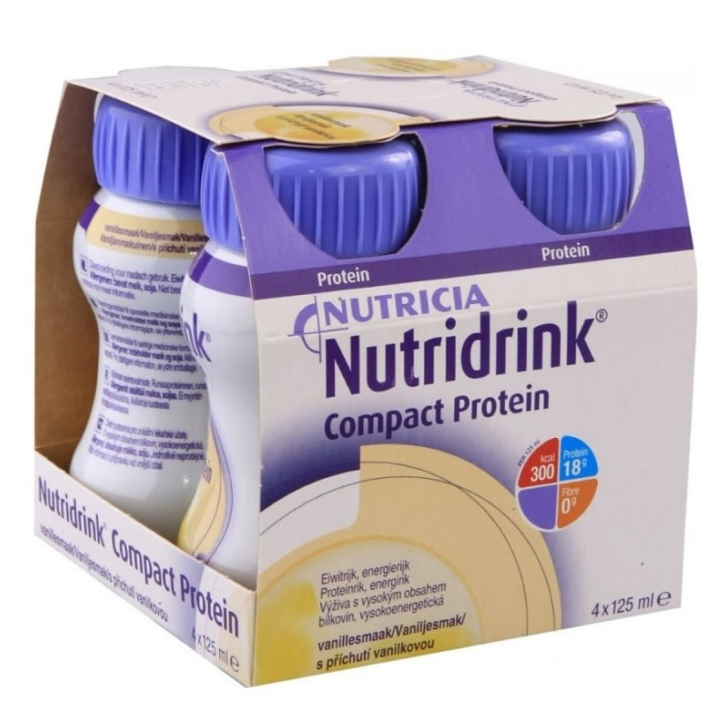 NUTRIDRINK COMPACT PROTEIN S PŘÍCHUTÍ VANILKOVOU perorální roztok 4X125ML