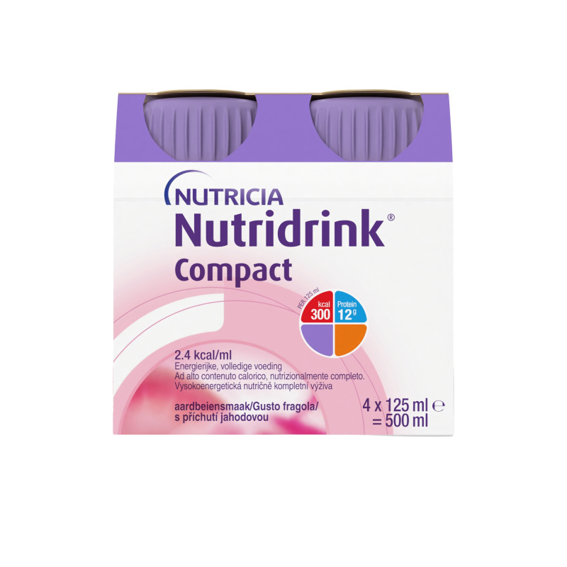 NUTRIDRINK COMPACT PROTEIN S PŘÍCHUTÍ JAHODOVOU perorální roztok 4X125ML