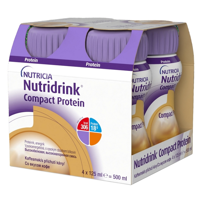 NUTRIDRINK COMPACT PROTEIN S PŘÍCHUTÍ KÁVY perorální roztok 4X125ML