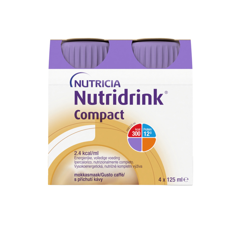NUTRIDRINK COMPACT PROTEIN S PŘÍCHUTÍ KÁVY perorální roztok 4X125ML