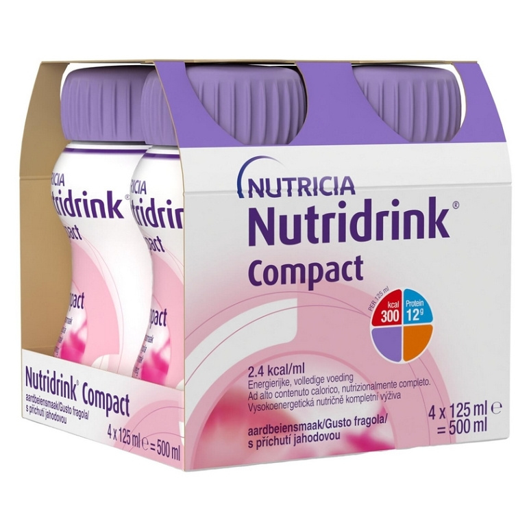 NUTRIDRINK COMPACT S PŘÍCHUTÍ JAHODOVOU perorální roztok 4X125ML
