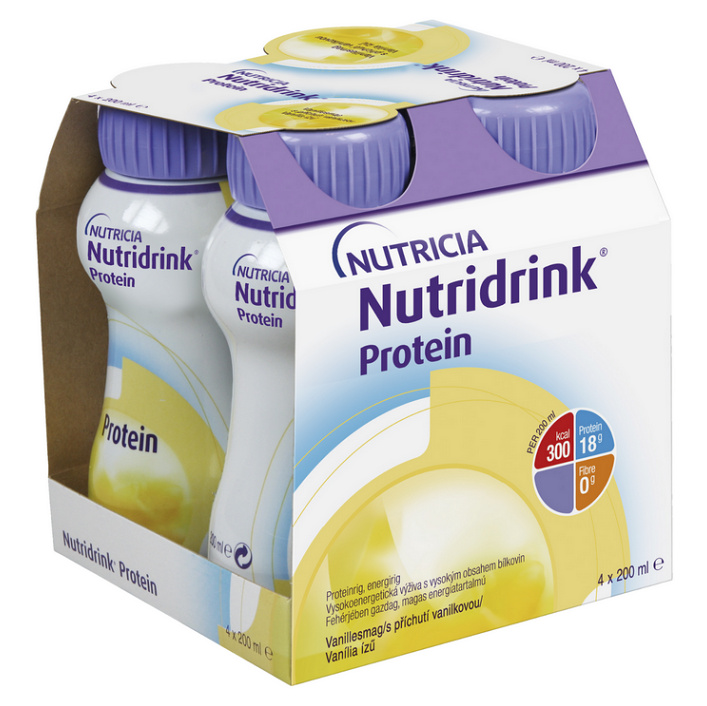 NUTRIDRINK PROTEIN S PŘÍCHUTÍ VANILKOVOU perorální roztok 4X200ML