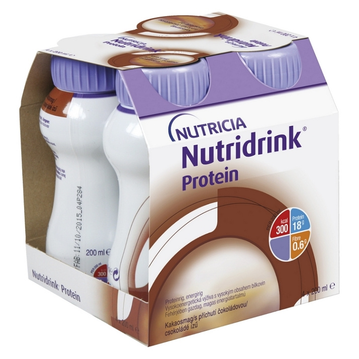 NUTRIDRINK PROTEIN S PŘÍCHUTÍ ČOKOLÁDOVOU perorální roztok 4X200ML
