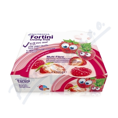 FORTINI Creamy fruit multi fibre červené ovoce 4 x 100 g