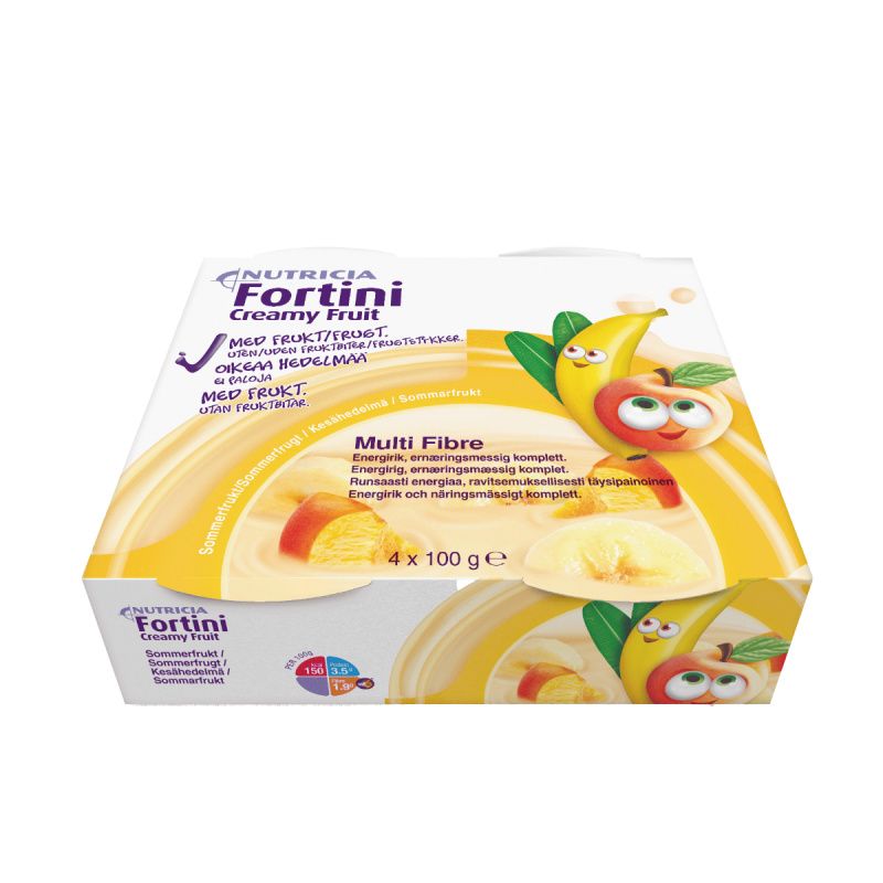 FORTINI Creamy fruit multi fibre letní ovoce 4 x 100g