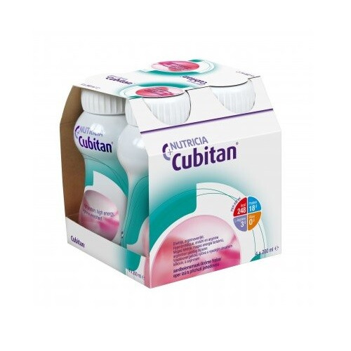 CUBITAN s příchutí jahoda 4 x 200 ml