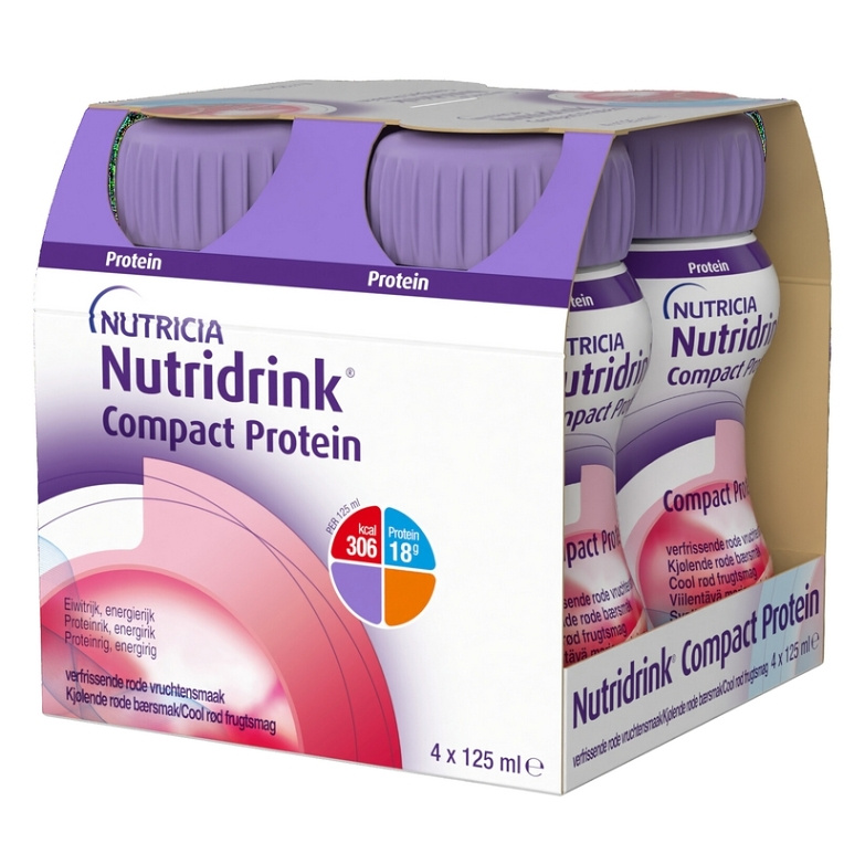 NUTRIDRINK Compact protein s příchutí chladivého červeného ovoce 4 x 125 ml