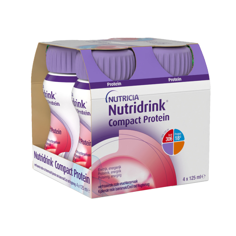 NUTRIDRINK Compact protein s příchutí chladivého červeného ovoce 4 x 125 ml
