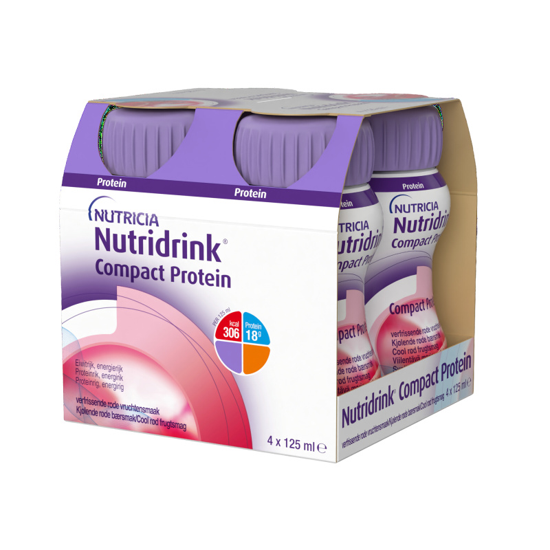 NUTRIDRINK Compact protein s příchutí chladivého červeného ovoce 4 x 125 ml