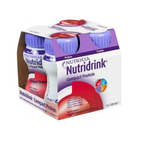 NUTRIDRINK Compact protein s příchutí chladivého červeného ovoce 4 x 125 ml