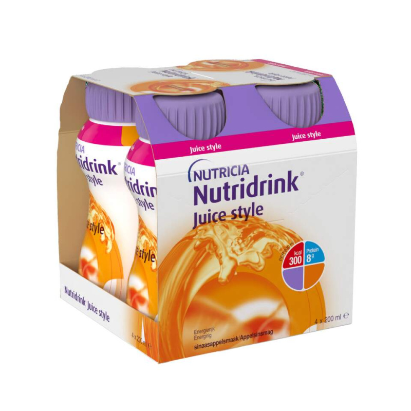 NUTRIDRINK Juice style příchuť pomeranč 4 x 200 ml