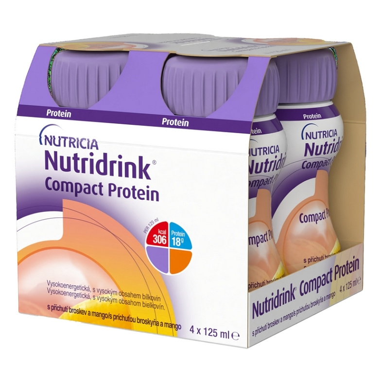 NUTRIDRINK Compact protein broskev/mango 4 x 125 ml