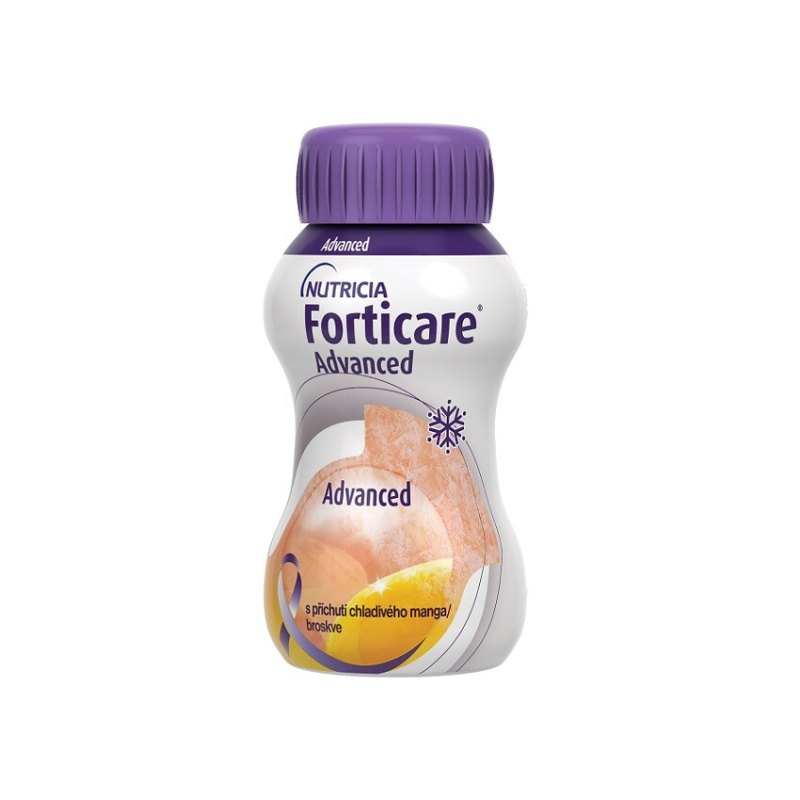 FORTICARE Advanced příchuť chladivého mango/broskev 4 x 125 ml