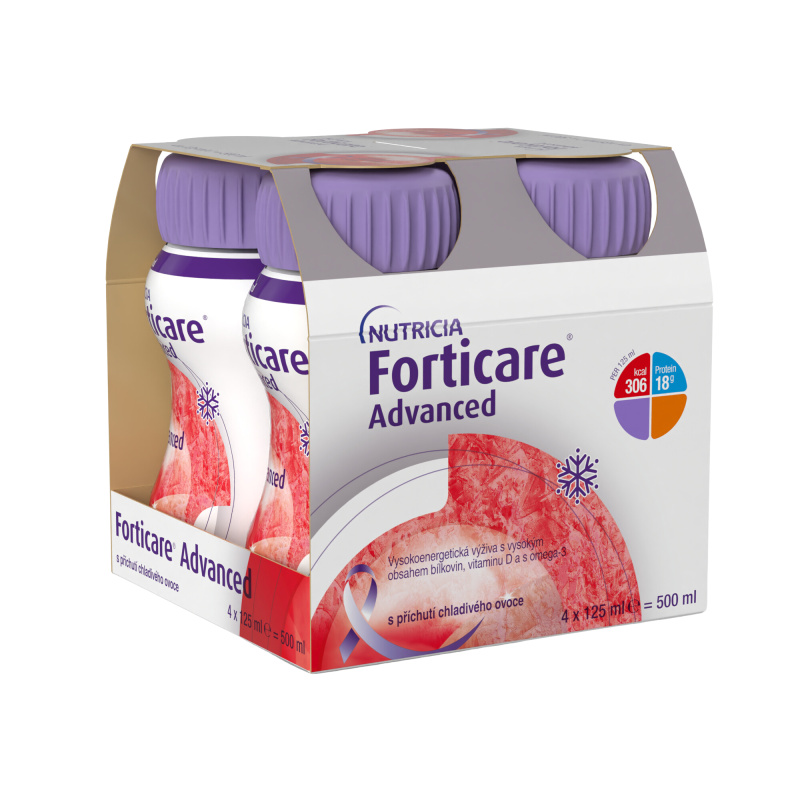 FORTICARE Advanced příchuť chladivého ovoce 4 x 125 ml
