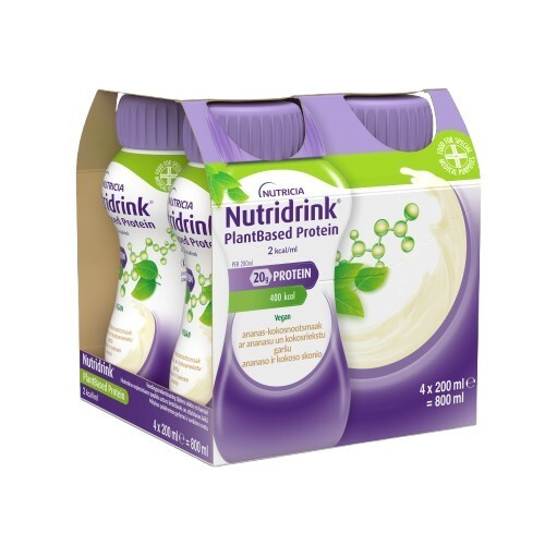 NUTRIDRINK PLANTBASED PROTEIN 2.0 S PŘÍCHUTÍ ANANAS/KOKOS POR SOL 4X200ML