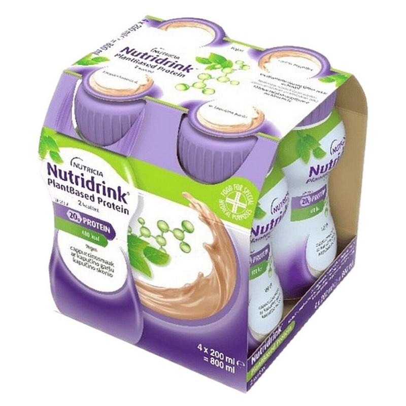 NUTRIDRINK PLANTBASED PROTEIN 2.0 S PŘÍCHUTÍ CAPPUCCINO POR SOL 4X200ML