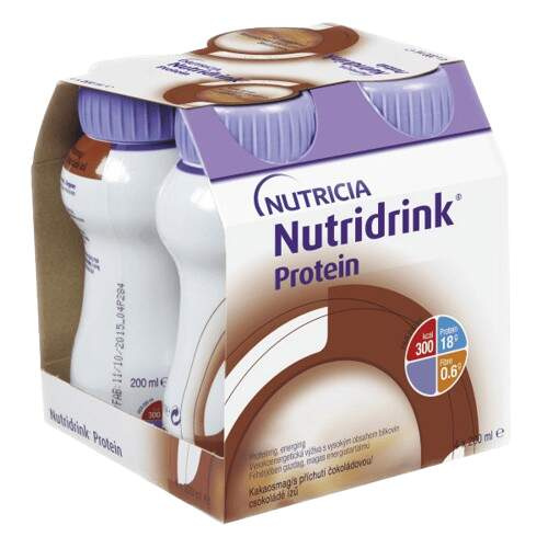 NUTRIDRINK PROTEIN S PŘÍCHUTÍ ČOKOLÁDOVOU perorální roztok 4X200ML