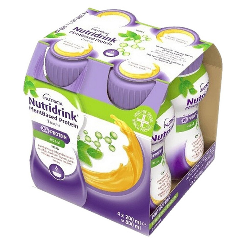NUTRIDRINK PLANTBASED PROTEIN 2.0 S PŘÍCHUTÍ DÝNĚ/MRKEV/ZÁZVOR POR SOL 4X200ML