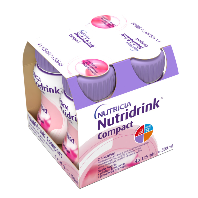 NUTRIDRINK Compact s příchutí jahoda 4 x 125 ml