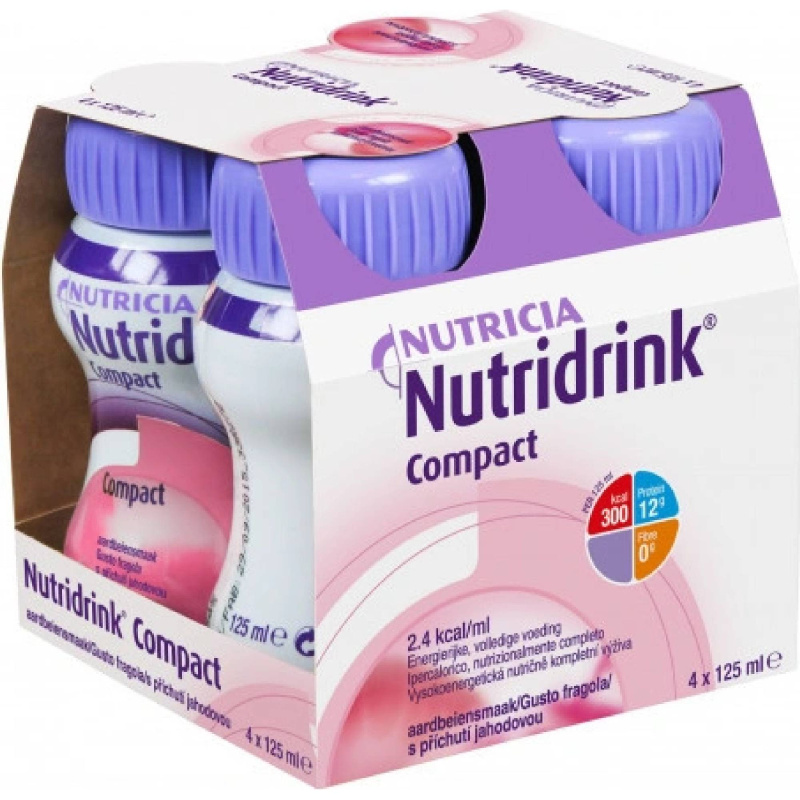 NUTRIDRINK Compact s příchutí jahoda 4 x 125 ml