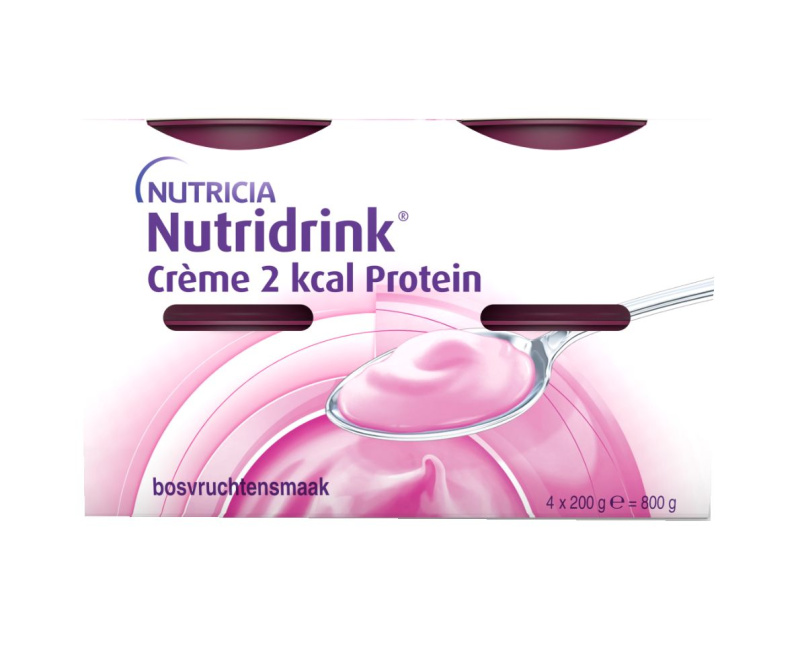 NUTRIDRINK Creme 2 kcal Protein příchuť lesní ovoce 4 x 200 ml
