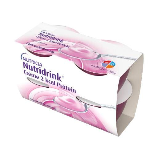 NUTRIDRINK Creme 2 kcal Protein příchuť lesní ovoce 4 x 200 ml
