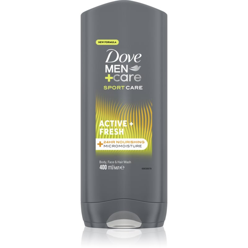 Dove Men+Care Active + Fresh sprchový gel na tělo a obličej 400 ml